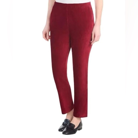 Hilary Radley Pants - Hilary Radley Pants Women's Red Medium 29 Inseam Mid-Rise Faux Suede Pull On NEW